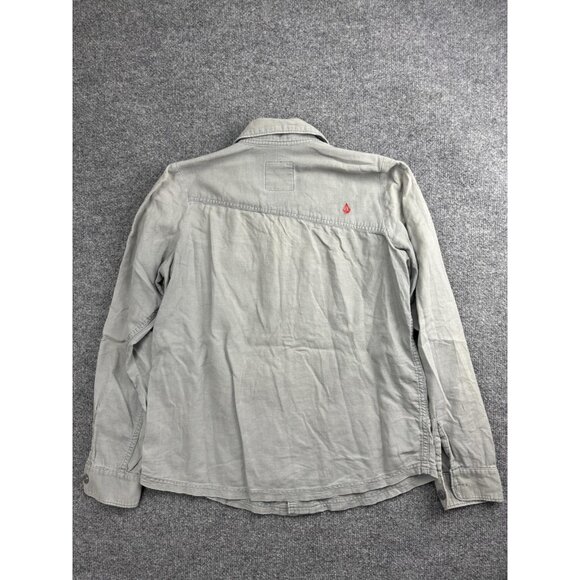 Volcom Shirt Mens Medium Gray Down The Hatchet Long Sleeve Button Front - Picture 7 of 7